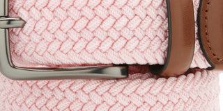 Perry Ellis Portfolio Cinto Masculino com Acabamento em Couro e Fivela Rosa Tamanho Regular