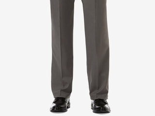 Calça social Haggar Cool 18 Pro Classic Fit, cintura expansível, plissada, elástica, tamanho cinza, 42x29