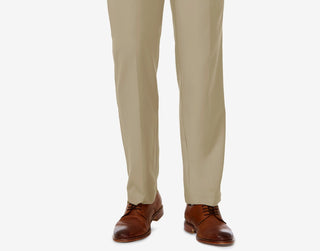 Calça social Haggar Cool 18 Pro Stretch Straight Fit com frente plana e tamanho 34x29 para homem