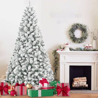 5ft Snow-Flocked Artificial Christmas Tree – 407 Tips, Full & Lush Design