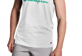 Camiseta regata Champion Graphic Ringer masculina, branca, tamanho médio