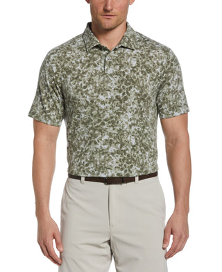 Camisa polo de golfe masculina com estampa camuflada floral distorcida e manga curta, tamanho XX-G, verde, PGA Tour
