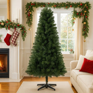 6ft Classic Green Unlit Artificial Christmas Tree – 490 Tips, Compact Design
