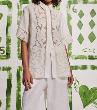 Alemais - Pegasus Embroidered Collared Shirt