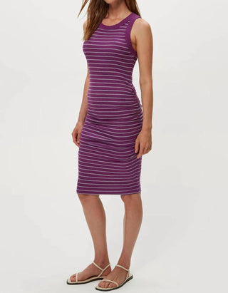 Michael Stars - Demi Ruched Striped Midi Dress