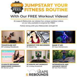 LEAPS & REBOUNDS Mini trampolim fitness de 48 polegadas e rebounder com elástico de segurança, equipamento de ginástica para exercícios cardiovasculares e exercícios – Verde