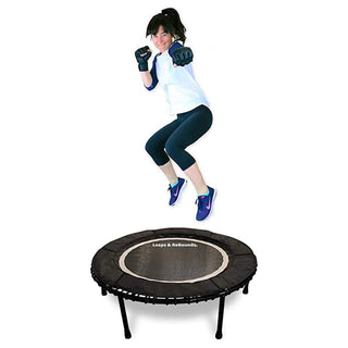 LEAPS & REBOUNDS Mini Trampolim Fitness de 48 polegadas e Equipamento de Ginástica com Rebounder, Cinza