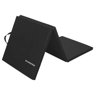 Tapete de ginástica dobrável com 3 painéis BalanceFrom Fitness GoGym 6'x2'x1,5" preto