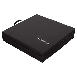 Tapete de ginástica dobrável com 3 painéis BalanceFrom Fitness GoGym 6'x2'x1,5" preto