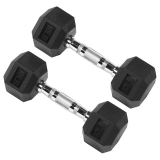 Conjunto de equipamentos para treino de força com halteres hexagonais Signature Fitness, 10 lbs
