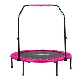 HolaHatha Mini Trampolim Fitness Dobrável de 48 Polegadas com Alça Ajustável, Rosa