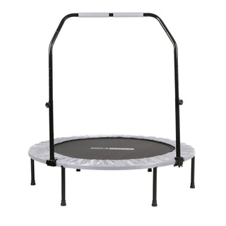 Mini trampolim dobrável HolaHatha para exercícios com alça ajustável, 48 pol., branco