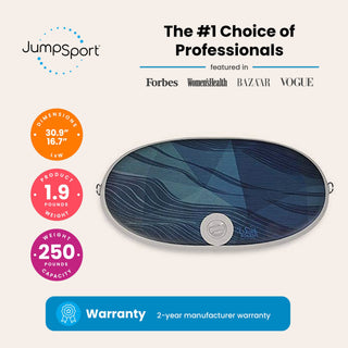 Trampolim JumpSport 350 Fitness 39" fornecido com tapete antifadiga Wurf Board
