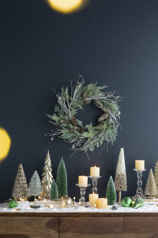 24" Eucalyptus & Pinecone Christmas Wreath