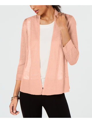 Cardigan feminino Alfani com manga comprida e abertura, laranja, tamanho grande