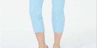 Calça Capri Alfani Feminina com Zíper Invisível Azul Tamanho 6