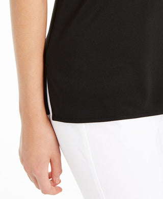 Blusa feminina Alfani gola alta sem mangas preta tamanho X-S
