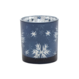 Frosted Votive Candle Holder with Snowflake Design (Set of 3)