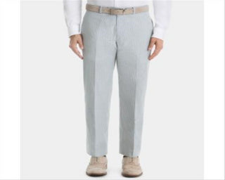 Calça Ralph Lauren Masculina UltraFlex Classic Fit Seersucker Algodão Azul Tamanho 33X32