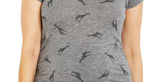Camiseta feminina franzida para maternidade, tamanho grande, cinza