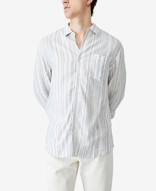 Camisa de manga comprida Ashby masculina COTTON ON, azul, tamanho pequeno