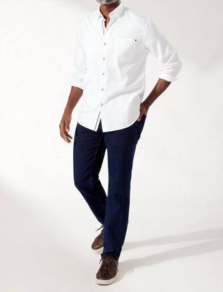 Tommy Bahama - Camisa de manga comprida em sarja taitiana