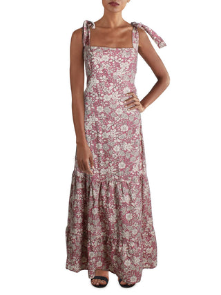 Vestido longo sem mangas com estampa floral In The Fields da Free People para mulheres, rosa, tamanho médio