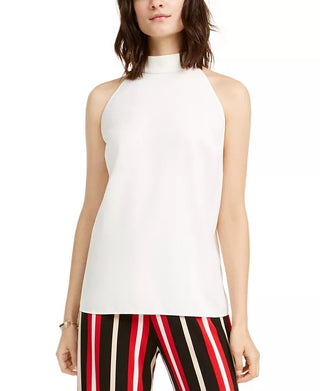 Blusa túnica feminina Alfani de gola alta, creme, tamanho médio