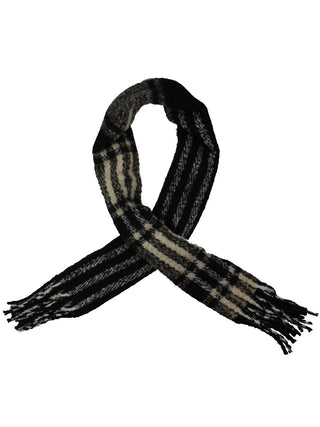 Free People Women's Gemini Blanket Xadrez Cachecol de Inverno Preto Tamanho Regular