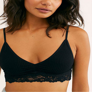 Sutiã Bralette Stevie Lace Trim Preto Free People Feminino Tamanho M/G