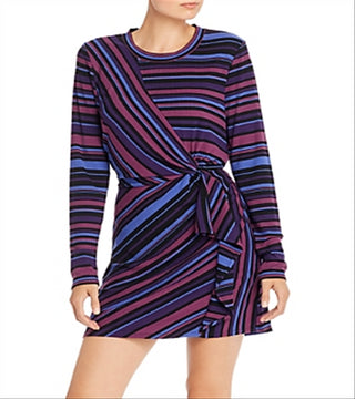 Vestido casual listrado Parker feminino, roxo, tamanho pequeno