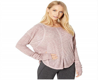 Camiseta feminina Free People Lay Up, roxa, tamanho grande