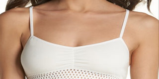 Sutiã esportivo diário com ilhós franzidos Free People Women's Intimates, tamanho extrapequeno, marrom