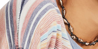 Blusa feminina Free People Combo Arielle estampada manga comprida azul tamanho XS