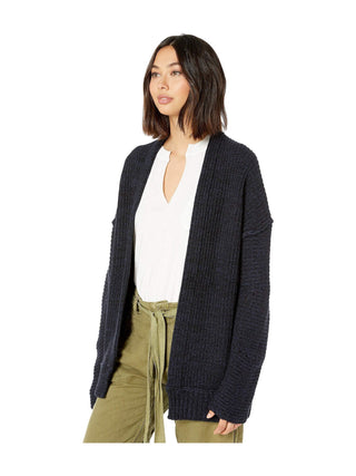 Cardigans abertos femininos Free People High Hopes Open Cardigan preto tamanho grande