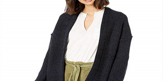 Cardigans abertos femininos Free People High Hopes Open Cardigan preto tamanho grande