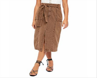 Saia MIDI Catching Feelings Feminina Free People Marrom Tamanho 10