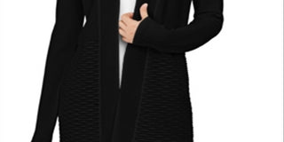 Cardigan feminino Alfani com manga comprida e abertura, preto, tamanho X-G