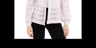 Cardigan xadrez feminino Alfani Illusion roxo tamanho pequeno P/M