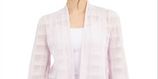 Cardigan xadrez feminino Alfani Illusion roxo tamanho pequeno P/M