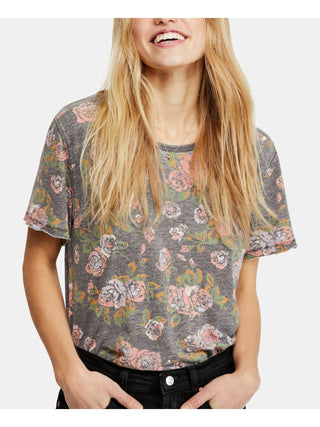 Camiseta feminina Free People Tourist, marrom, tamanho pequeno