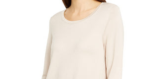 Alfani Women's Hardware SeaPullover Sweater Bege Tamanho Pequeno Pequeno