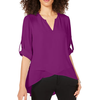 Top Alfani Feminino Alto Baixo Cruzado Fichsia Tamanho P