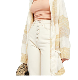 Cardigan Southport Beach Feminino Free People Bege Tamanho X-Grande