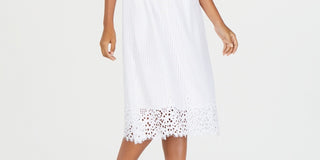 Vestido midi de renda feminino Alfani, branco, tamanho 14, pequeno
