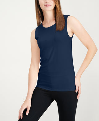 Blusa regata feminina Alfani gola alta azul marinho tamanho pequeno P
