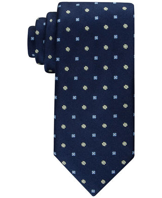 Tommy Hilfiger Gravata Medalhão Floral Clássica Masculina Azul Tamanho Regular