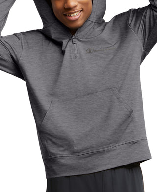 Moletom com capuz Champion All Day Mvp Quarter Zip Masculino Cinza Tamanho X-G