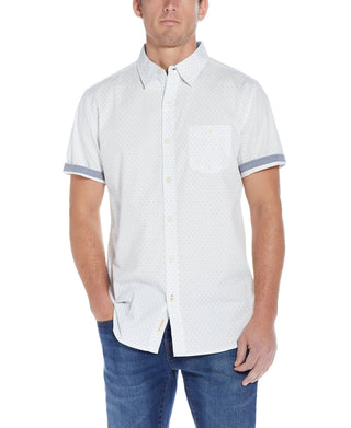 Camisa masculina vintage à prova de intempéries, de popeline pêssego, manga curta, com botões, branca, tamanho pequeno