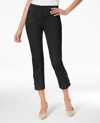 Calça Capri Feminina Alfani com Cadarço Preta Tamanho 8 Petite